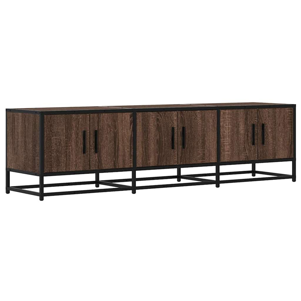 Meuble tv chêne marron 150x35x41 cm bois d'ingénierie et métal