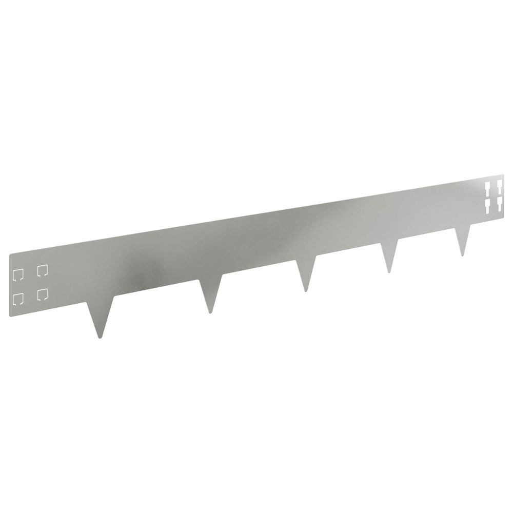 Bordure de pelouse 10 pc 100 x 15 cm acier argenté
