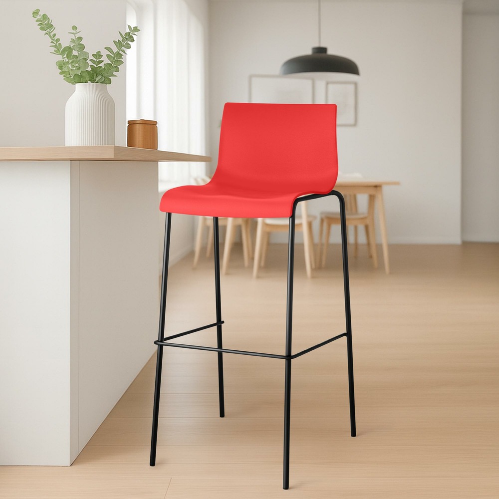 Tabouret de bar hoover structure 4 pieds noir