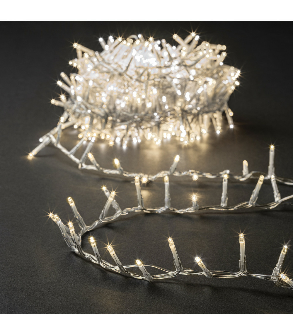 Guirlande lumineuse extérieur 50 m 2000 led blanc chaud et 8 jeux de lumière
