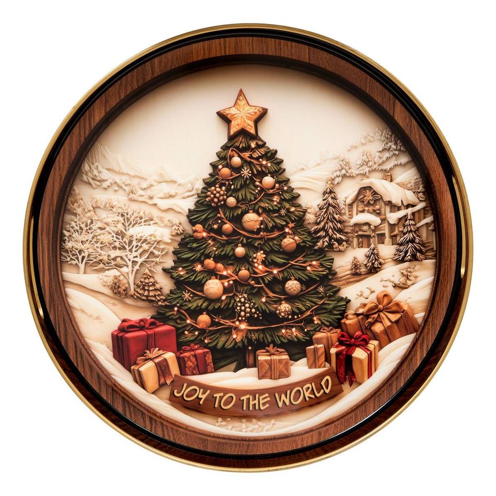 Plateau de noël décoratif d. 33 cm