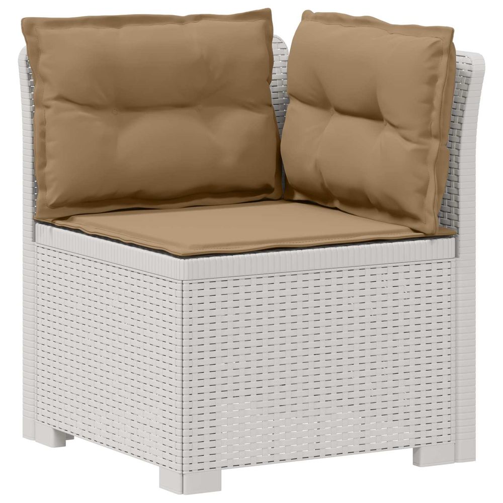 Canapé de jardin 1 place avec coussins look rotin pp blanc