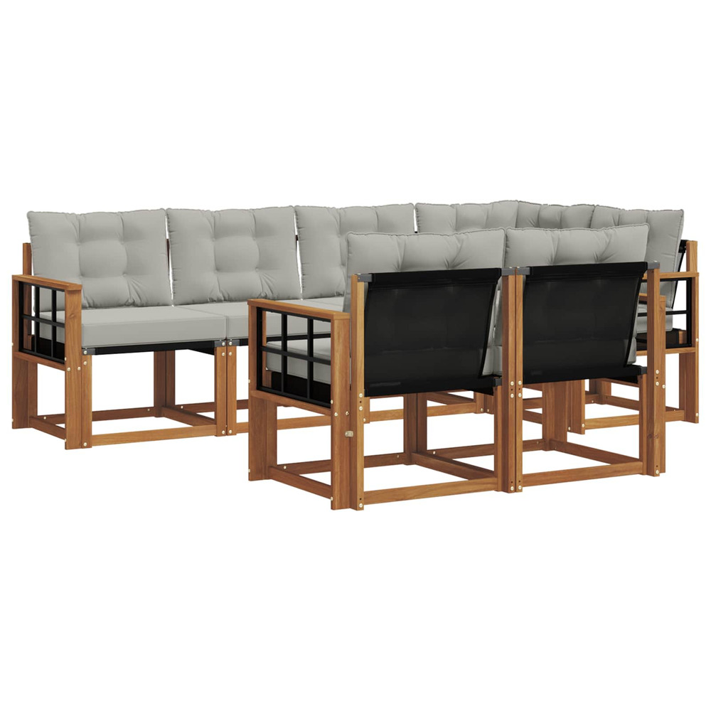 Ensemble de canapés d'extérieur 7 pcs gris naturel et clair