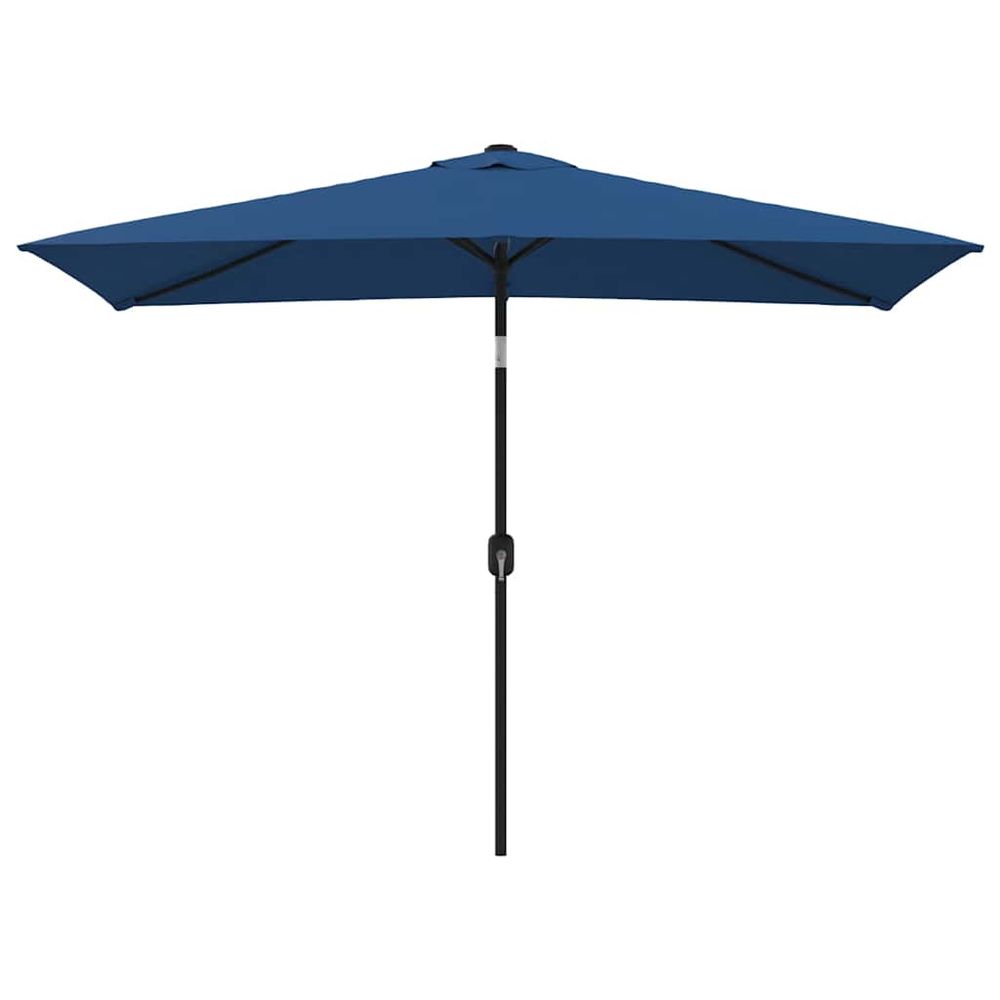 Parasol d'extérieur avec poteau en métal 300x200 cm azuré