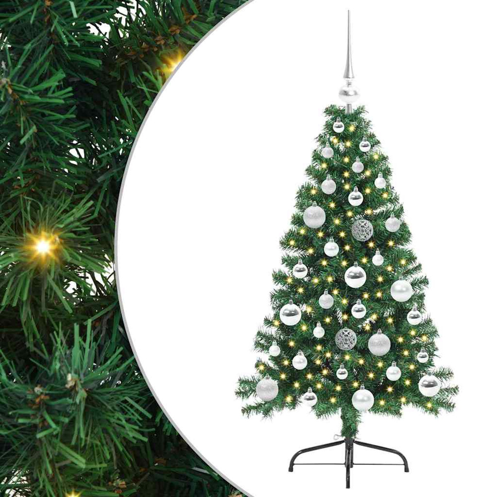 Sapin de noël artificiel pré-éclairé vert 120 cm pvc