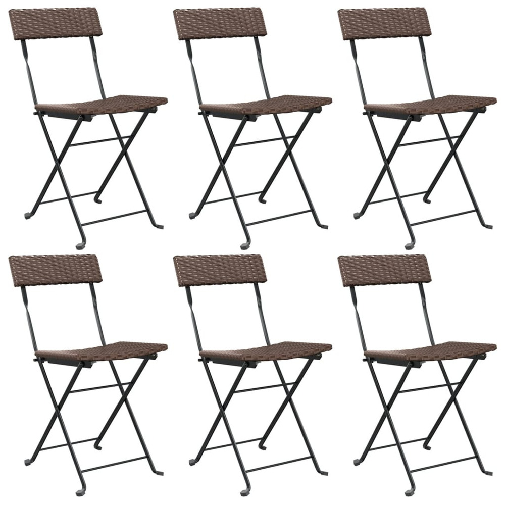 Chaises de bistrot pliantes lot de 6 résine tressée et acier