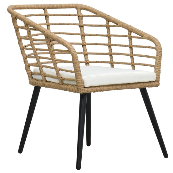 Chaises de jardin lot de 2 avec coussins résine tressée chêne