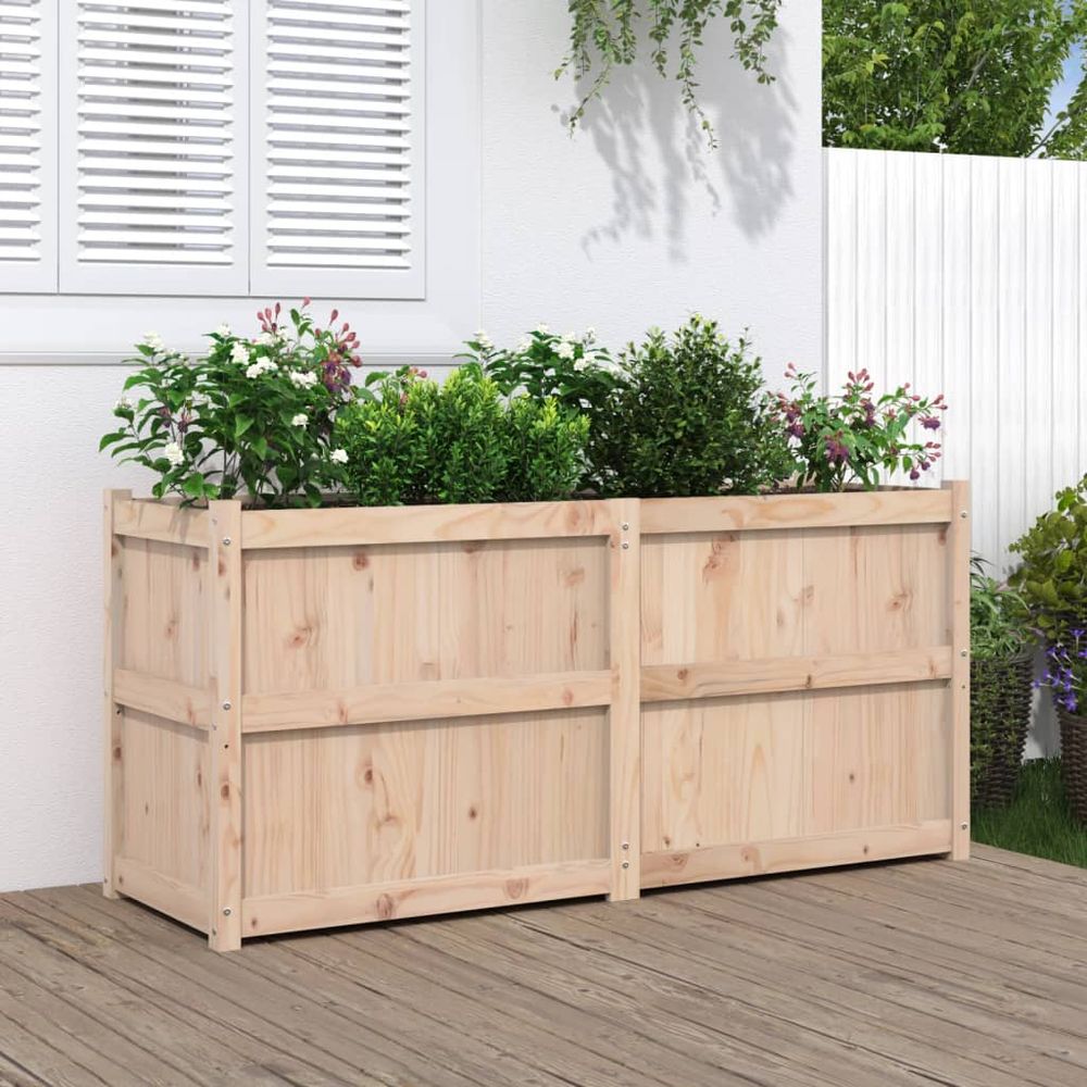 Jardinière haute en bois de pin massif pour potager surélevé 150x50x70 cm