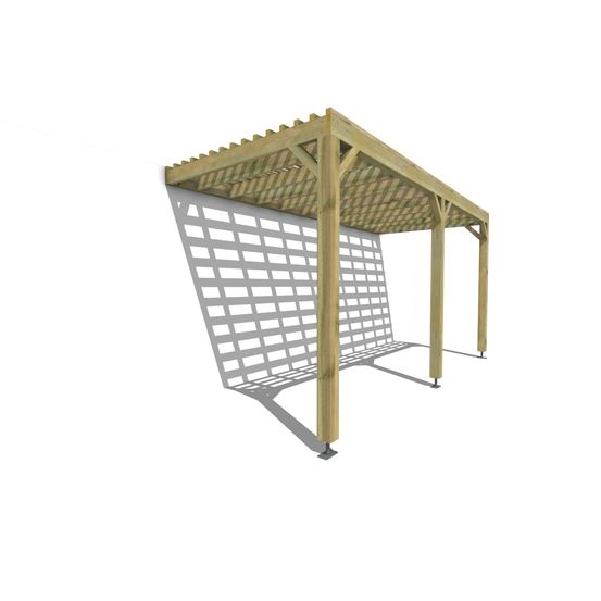 Pergola bois • 5m x 2m • adossée • sens profondeur • lattage bois • livraison comprise