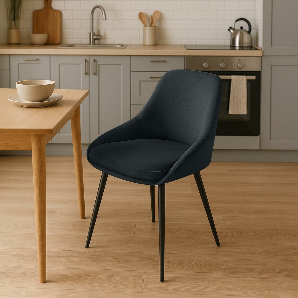 Chaise de salle à manger elmira en velours noir