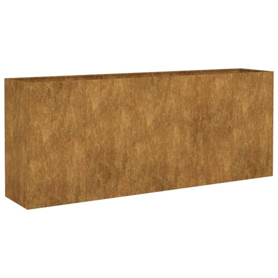 Jardinière bac lit surélevé plantes fleurs terrasse jardin de jardin 200 x 40 x 80 cm acier corten marron