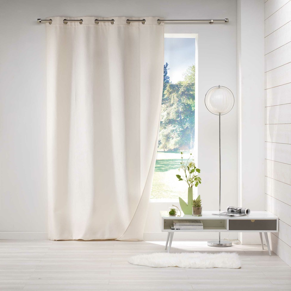 1 rideau jacquard a oeillet polaire avoriaz blanc