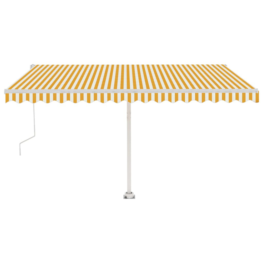 Auvent automatique sur pied 450x350 cm jaune/blanc