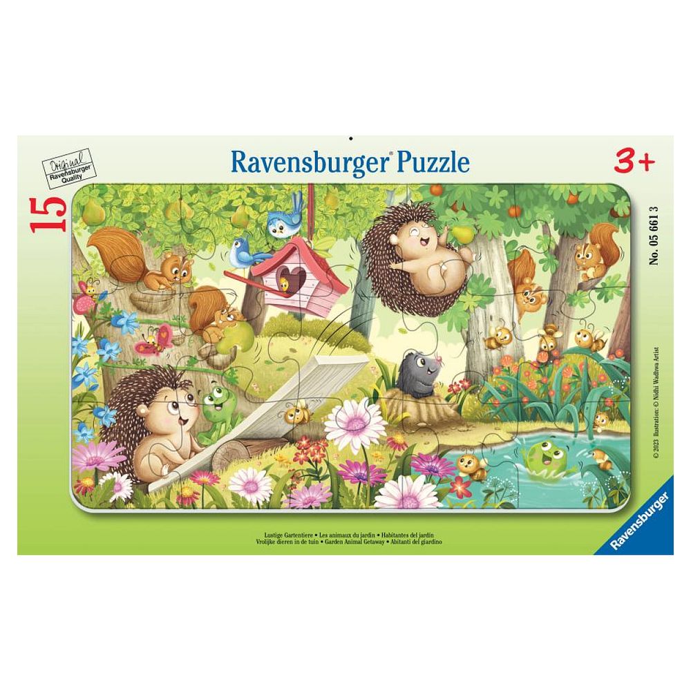Puzzle cadre 15 p - les animaux du jardin