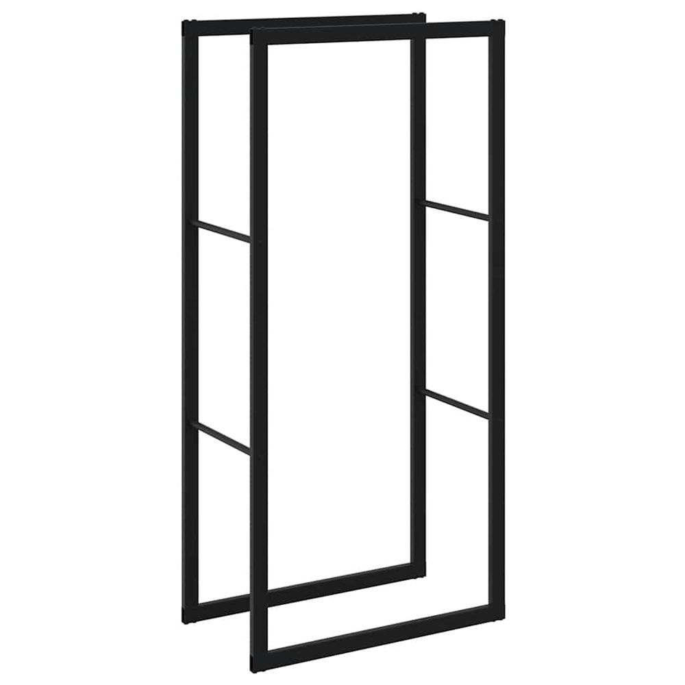 Portant de bois de chauffage noir 55x30x116 cm acier