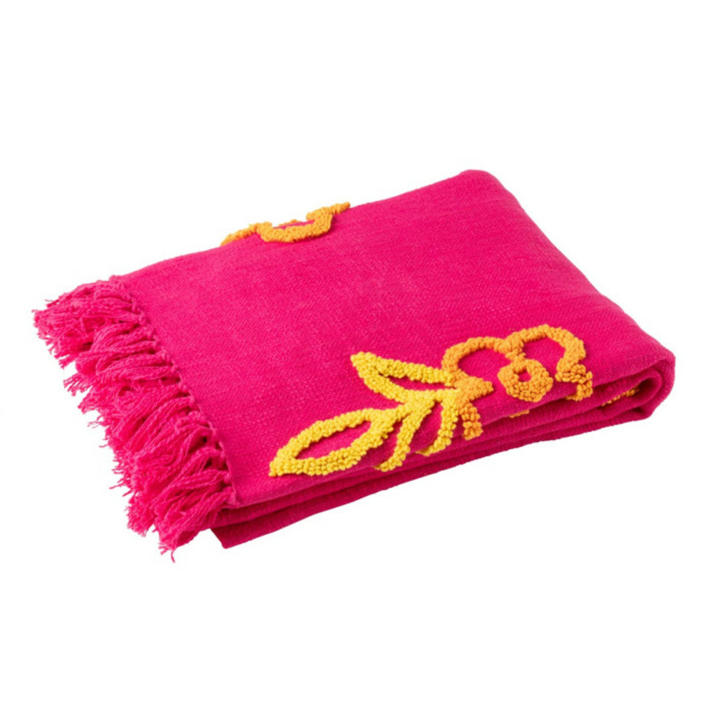 Plaid fleur en coton 