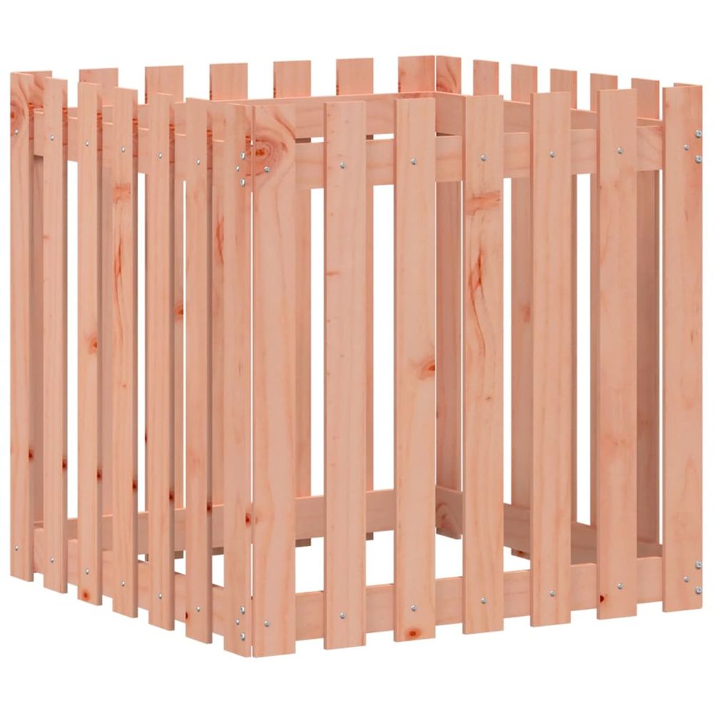 Jardinière d'extérieur avec design de clôture 70x70x70 cm douglas massif