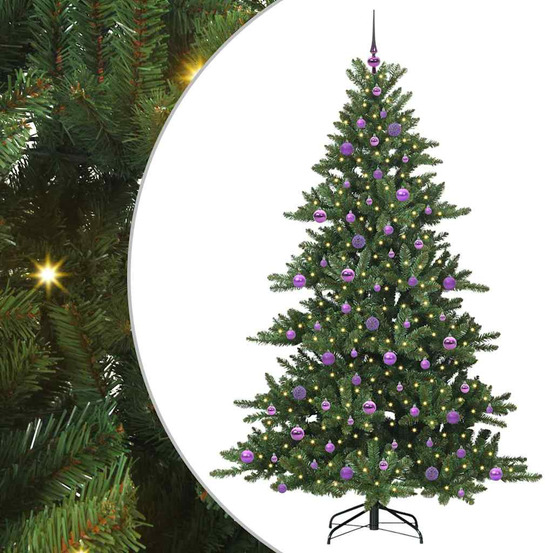 Sapin de noël artificiel à branches articulées vert 210 cm pvc