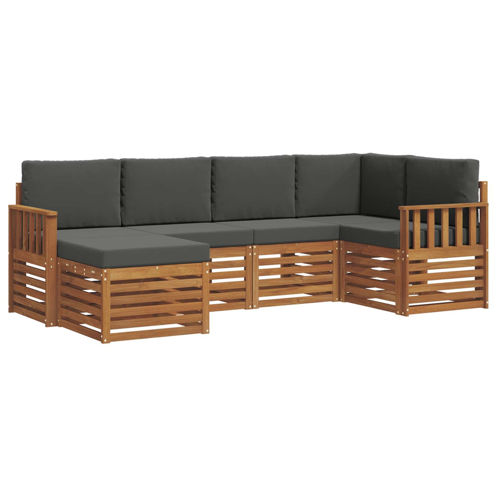 Ensembles de canapés avec coussin 6 pcs naturel et anthracite