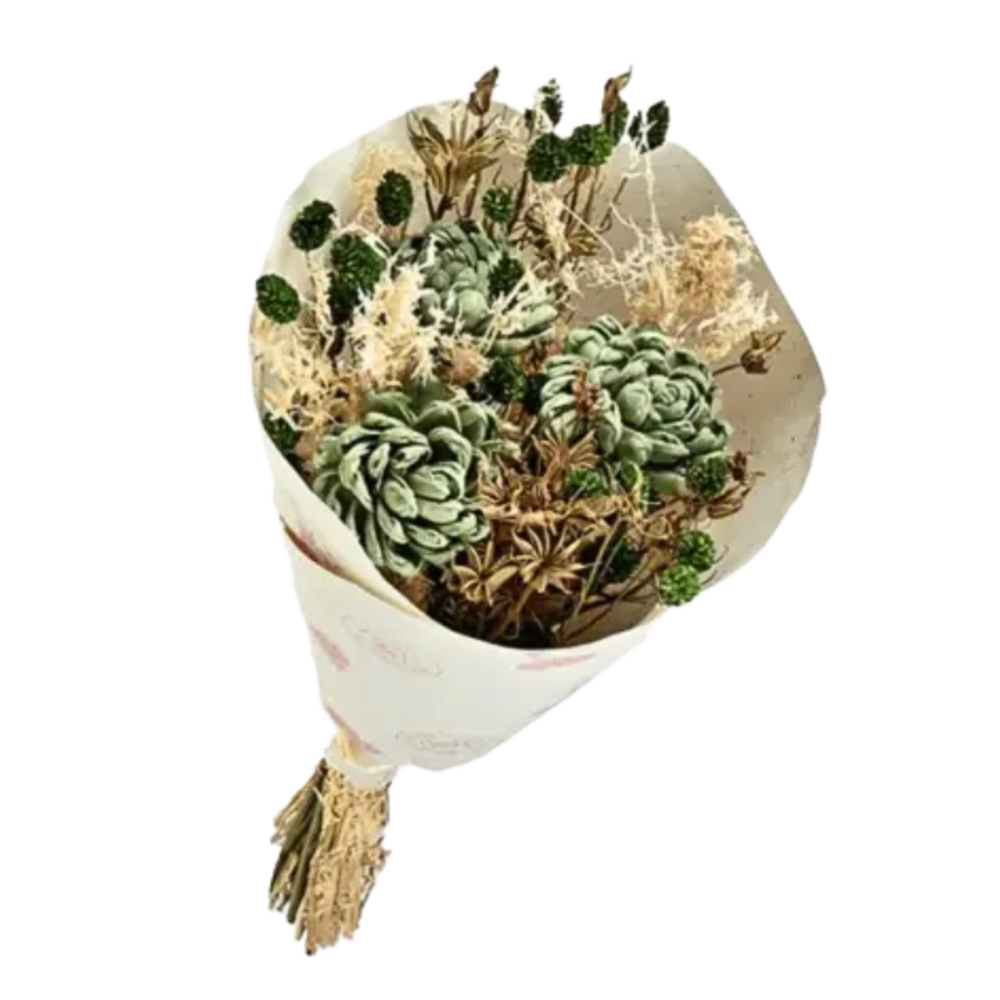 Bouquet de fleurs séchées vert 50 cm