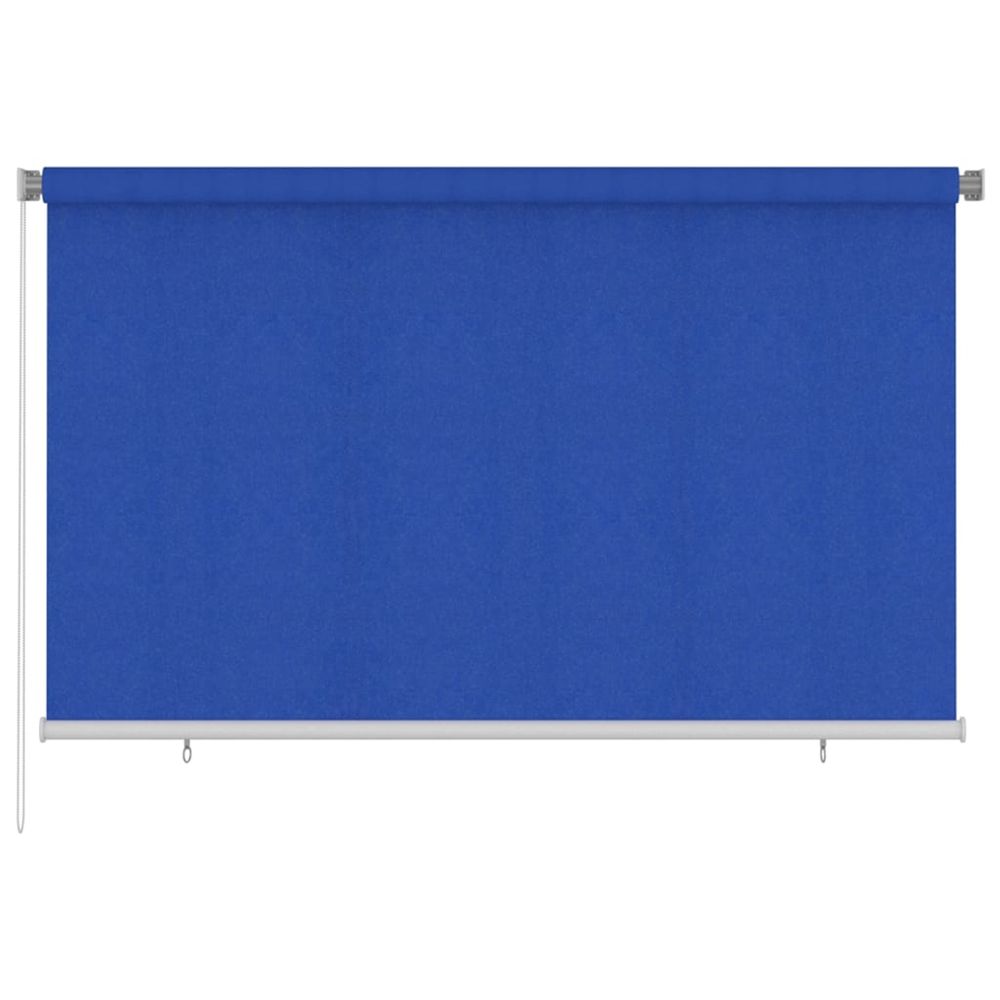 Store roulant d'extérieur 245 (l) x 140 (h) cm bleu hdpe
