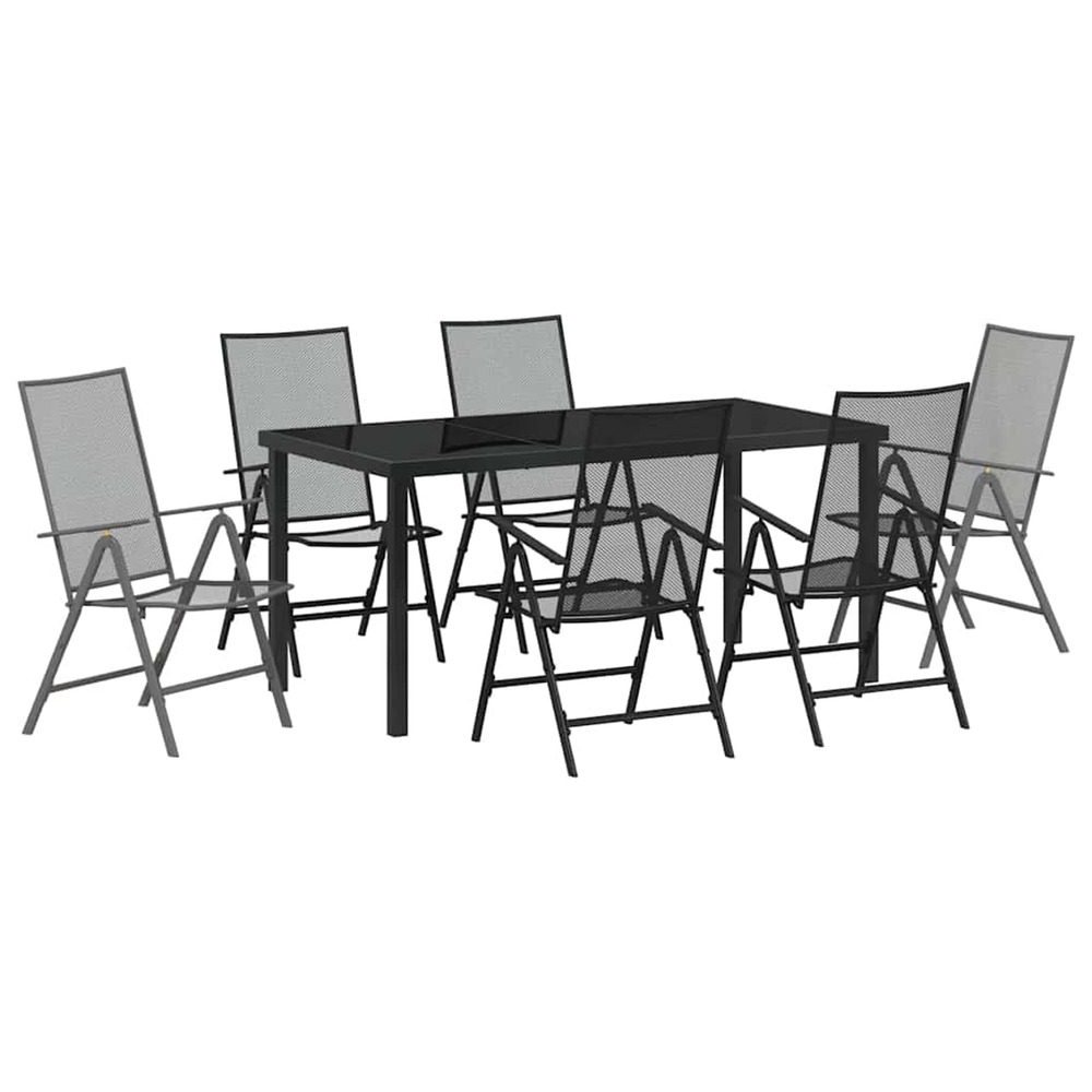 Ensemble de salle à manger pour jardin 7 pcs anthracite