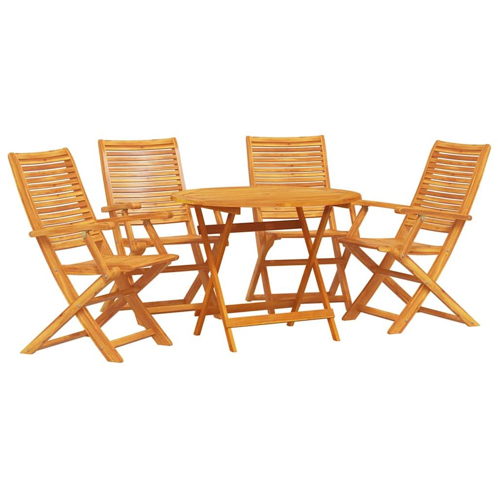 Ensemble de salle à manger pour jardin 5 pc marron
