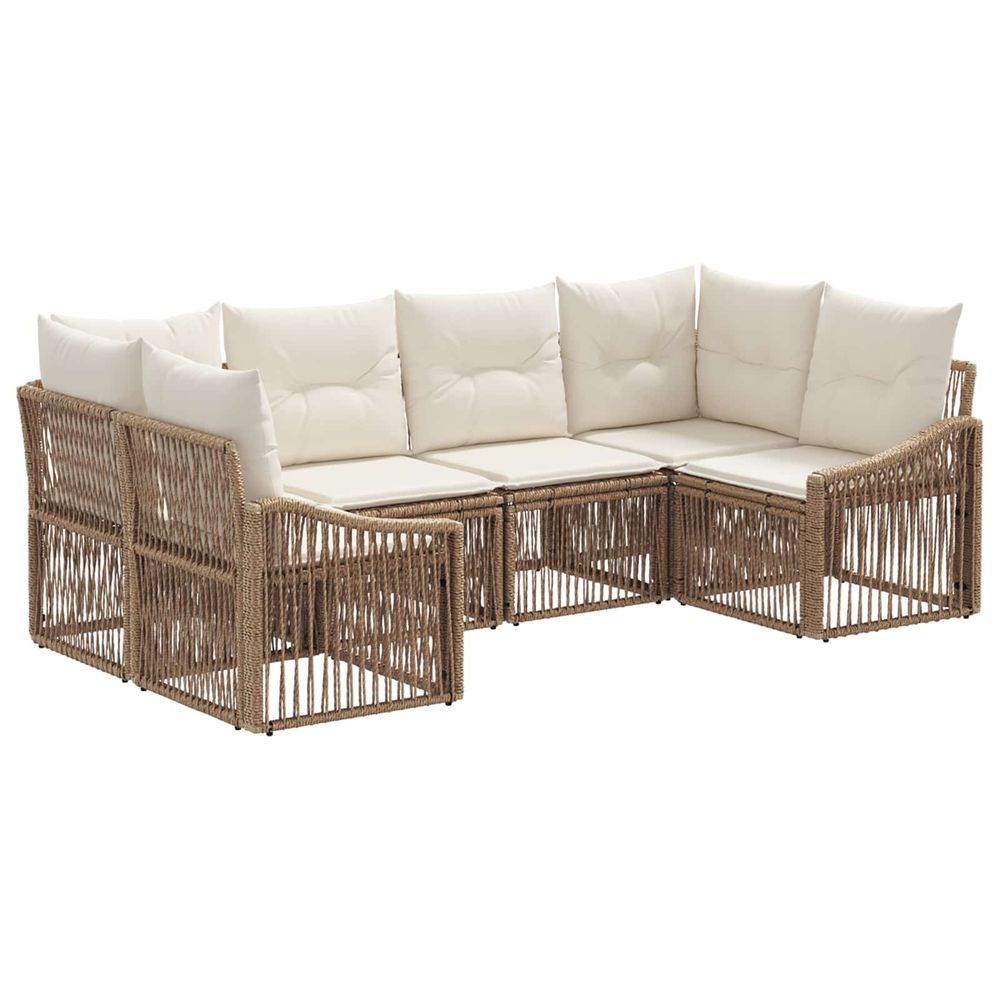 Ensemble de canapé de jardin 6 pc 6-nombre de places beige