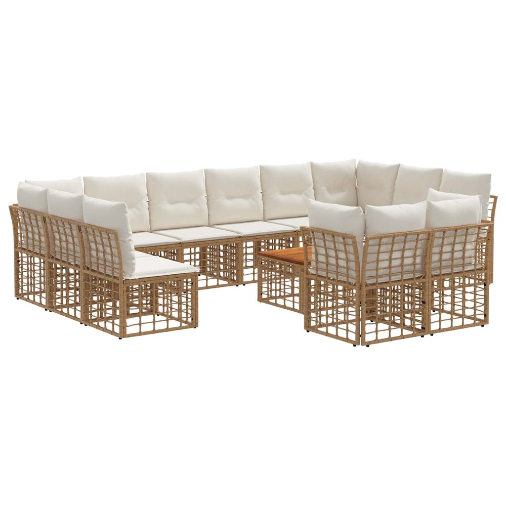 Ensemble de canapés d'extérieur 13 pc blanc naturel et crème