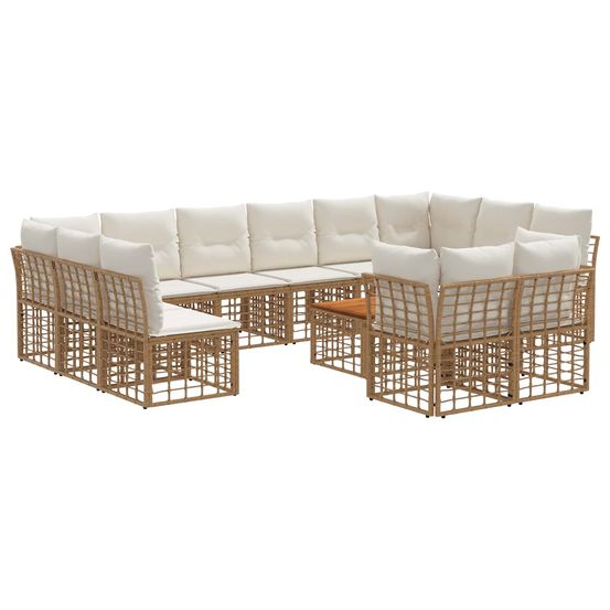 Ensemble de canapés d'extérieur 13 pc blanc naturel et crème
