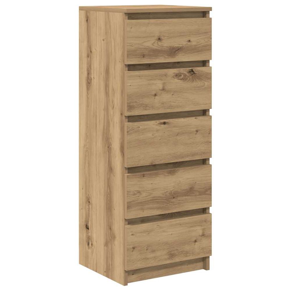 Buffet et tiroirs chêne artisanal 37,5x35x99 cm bois ingénierie