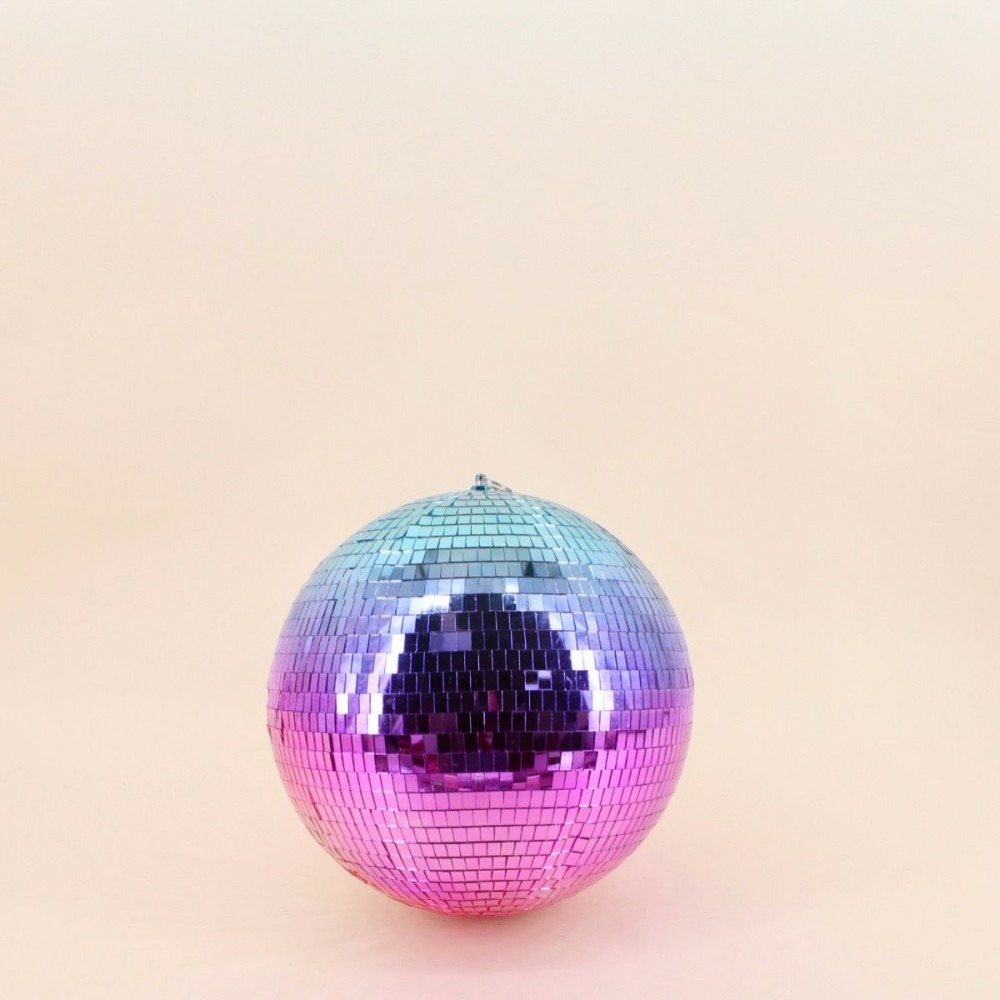 Boule à facettes bicolore bleu, violet d30cm