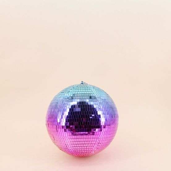 Boule à facettes bicolore bleu, violet d30cm