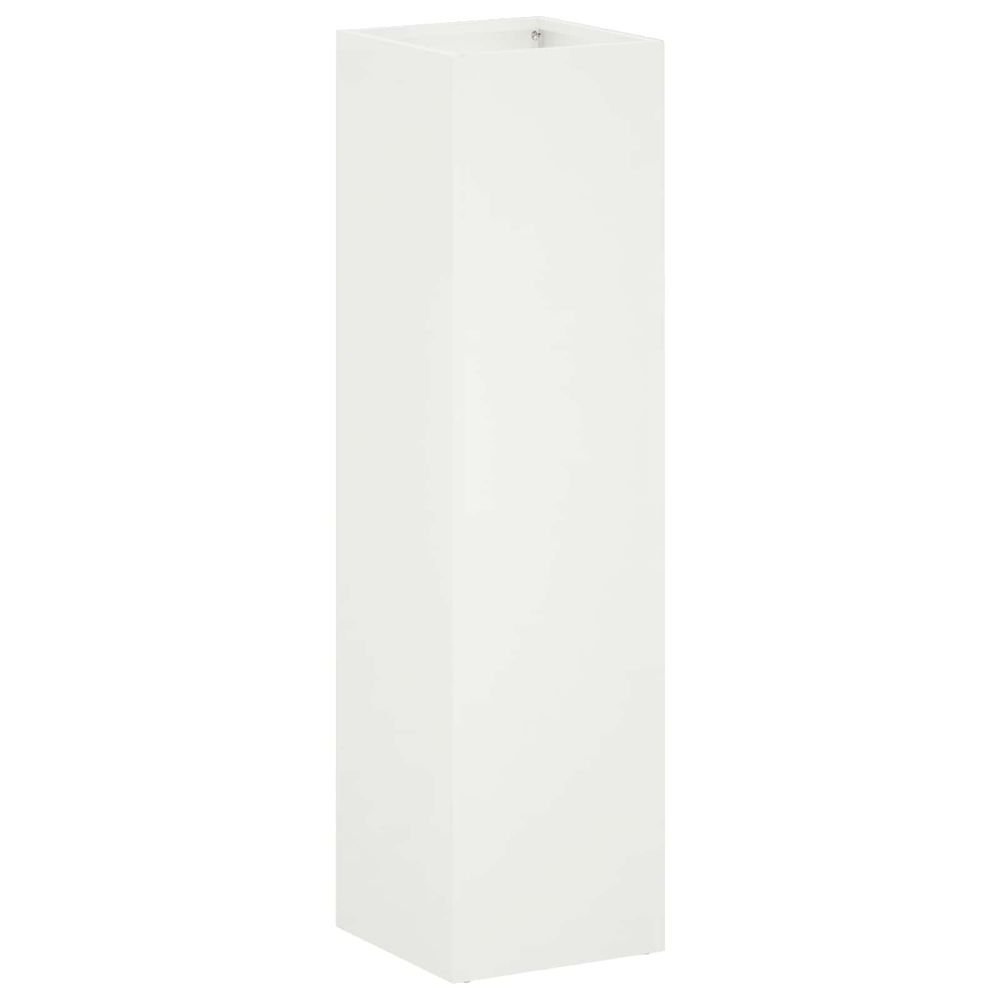 Cache-pot de jardin blanc 20 x 20 x 75 cm acier laminé à froid
