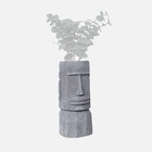 Cache pot figurine aztèque. Porte plante statuette en magnesia h46cm