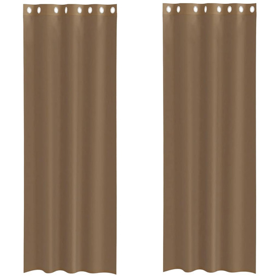 Rideaux en voile avec œillets 2 pcs marron clair
