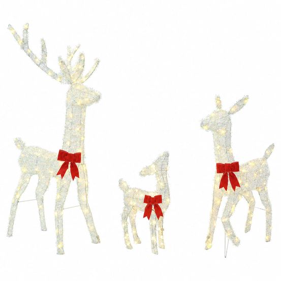 Famille de rennes de noël à led 300 led blanc chaud