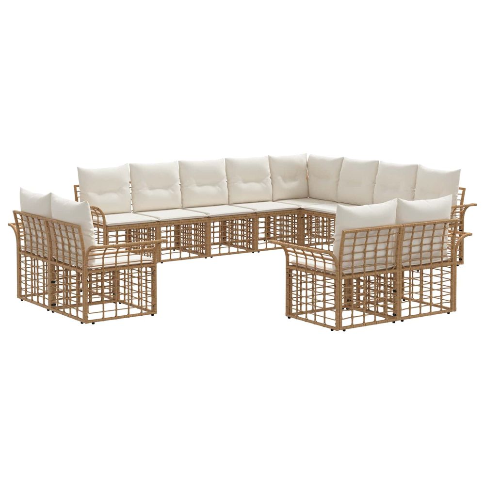 Ensemble de canapés d'extérieur 12 pc blanc naturel et crème