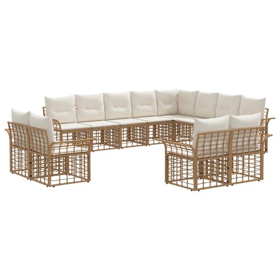 Ensemble de canapés d'extérieur 12 pc blanc naturel et crème