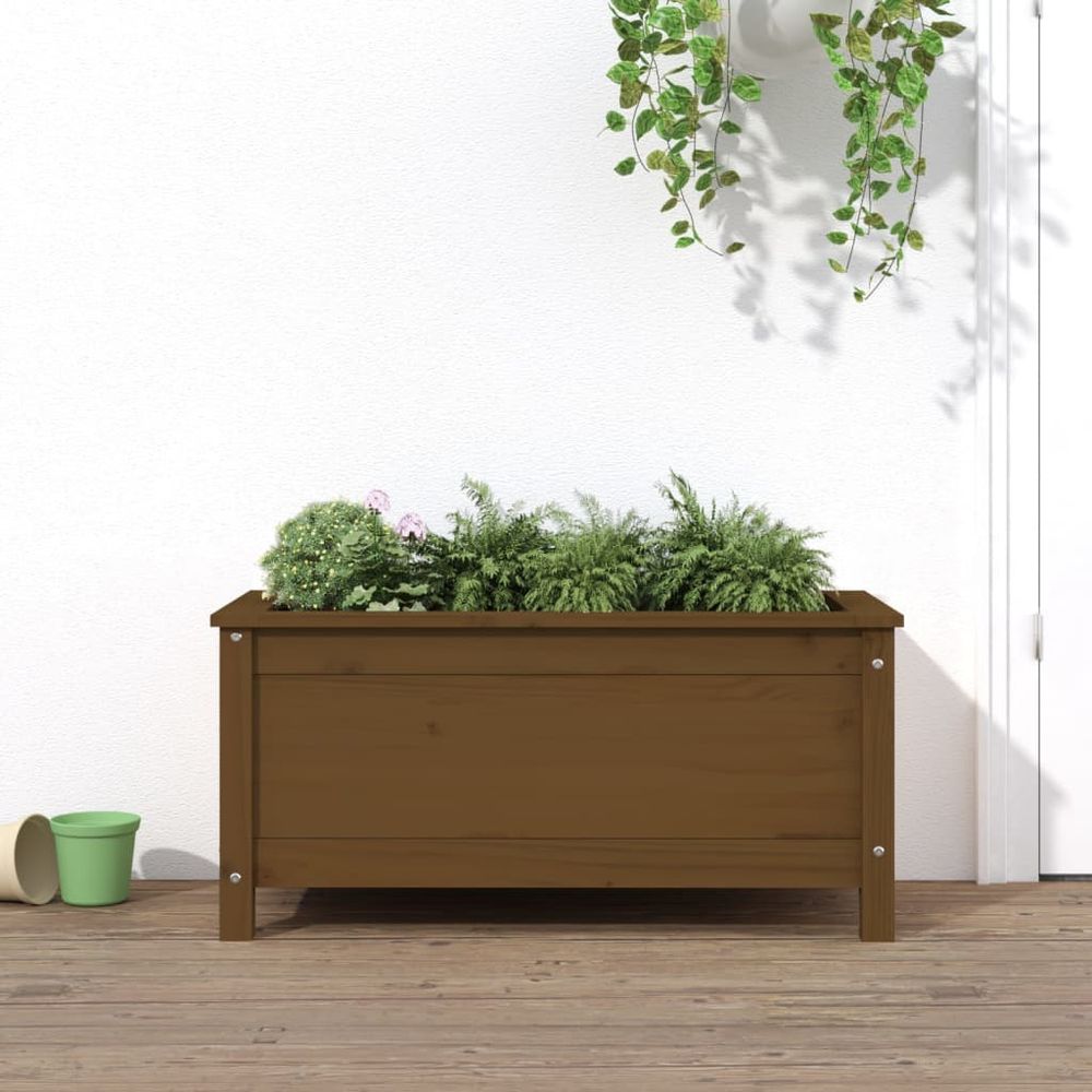 Jardinière rectangulaire bois pin massif pour potager balcon 83cm