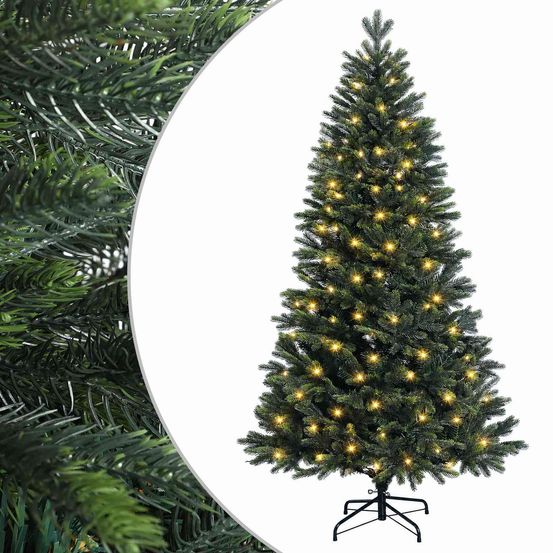 Sapin de noël artificiel à branches articulées 150 cm 150 led