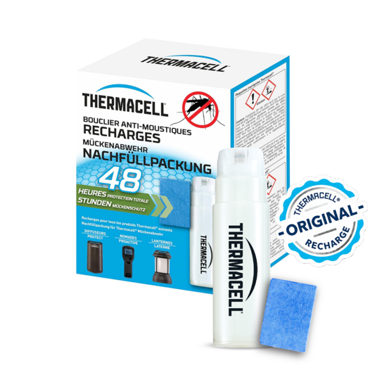 Thermacell recharge anti-moustiques et moustiques tigres - protection efficace 20m²- compatible avec diffuseurs, nomades & lanternes