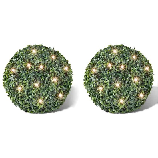 2 pièce de boule 27 cm avec guirlande lumineuse solaire 24 led