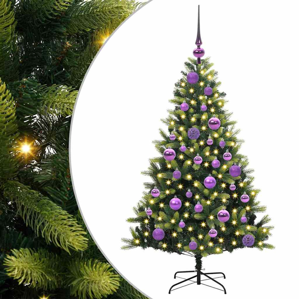 Arbre de noël artificiel à charnières 150 led vert 120 cm
