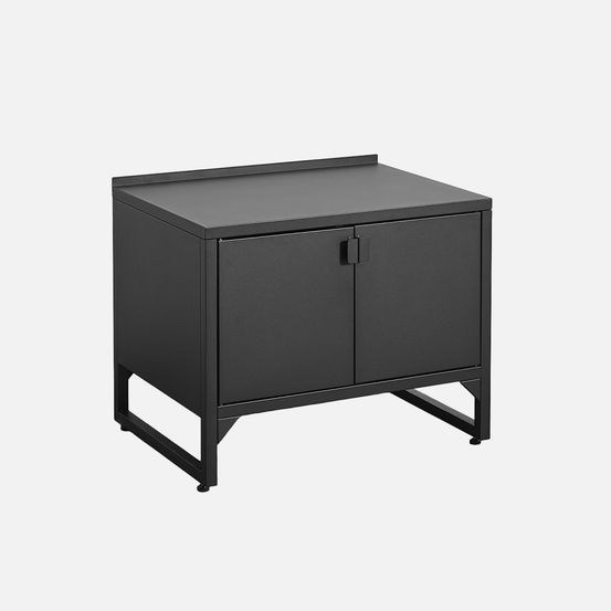 Module bas de cuisine extérieure acier 2 portes l80cm noir - kea