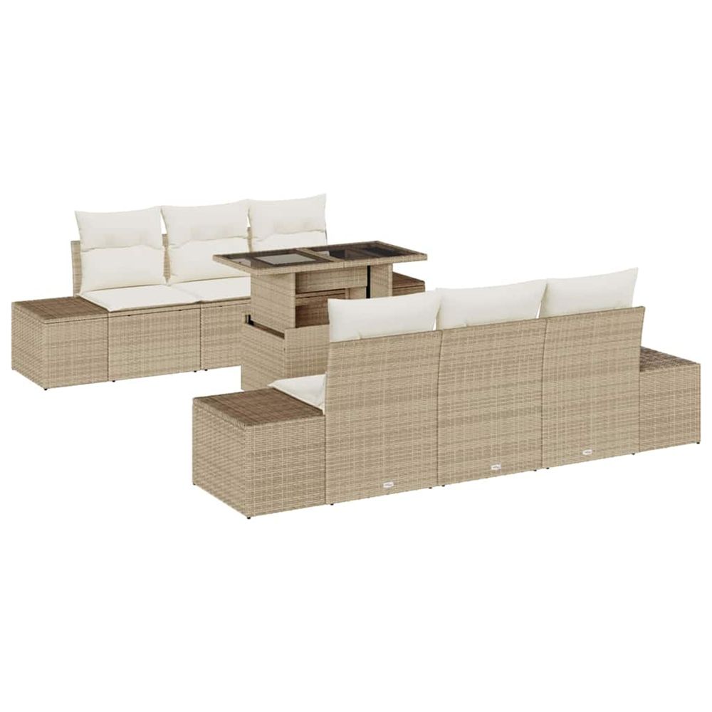Ensemble de canapé de jardin 7 pc beige et crème
