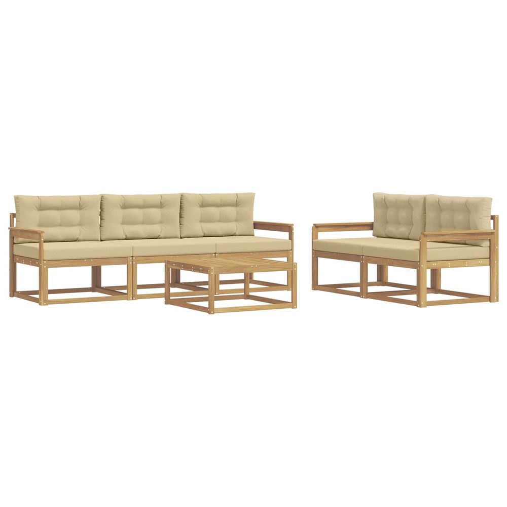 Ensemble de canapés d'extérieur 6 pc blanc et beige