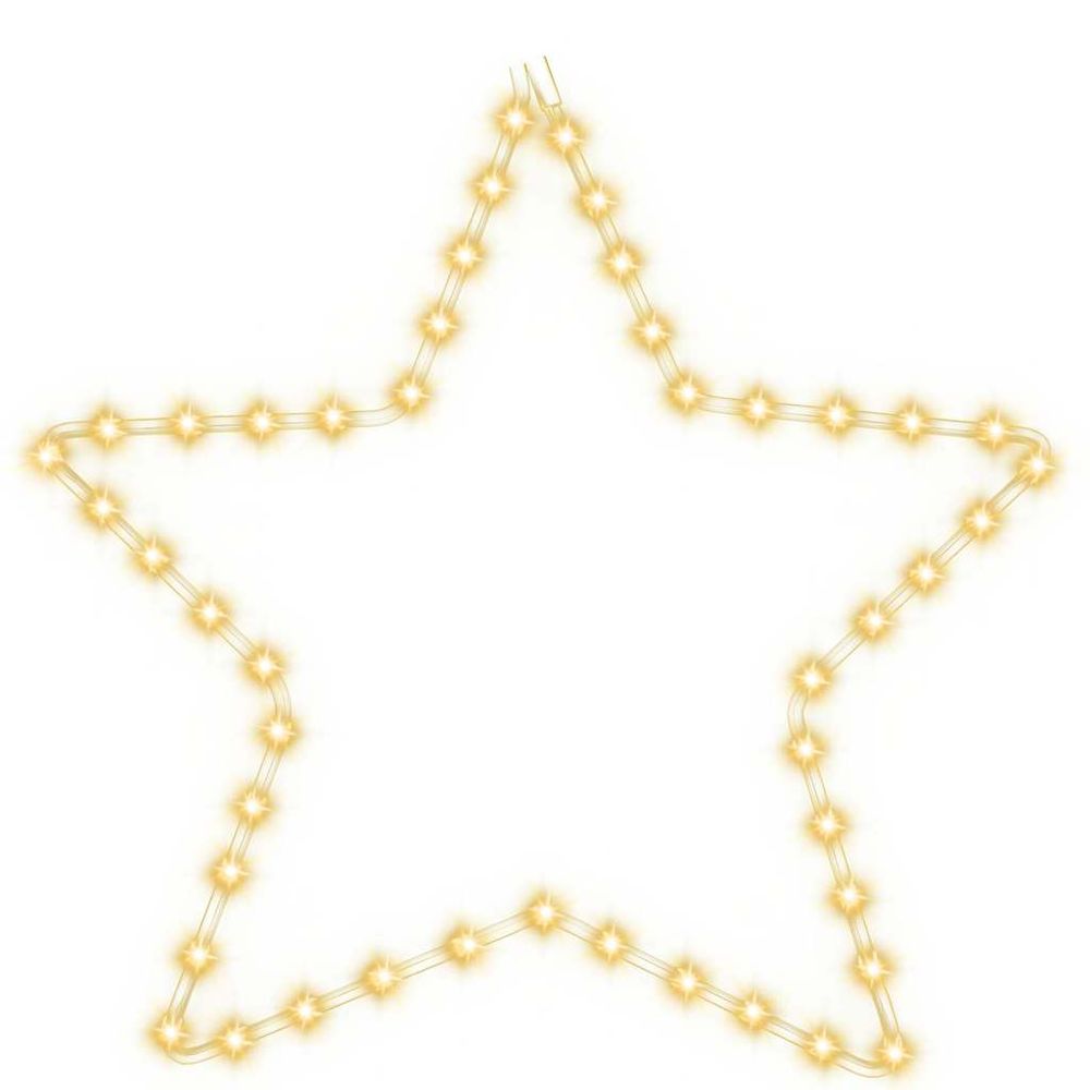 Figure d'étoile de noël avec 48 led blanc chaud 56 cm