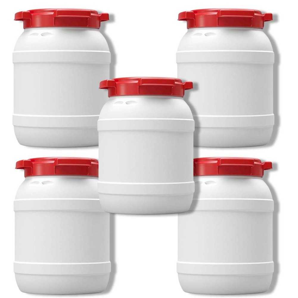 Lot de 5 fûts curtec 6l en hdpe : stockage et loisirs sécurisés