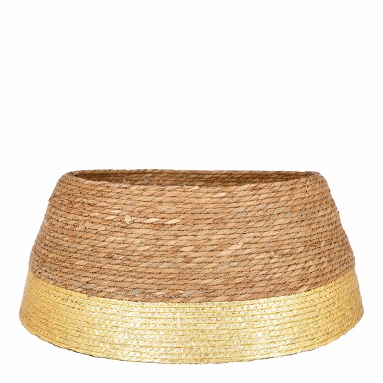 Mica decorations jupe de sapin noël - ø58 cm - jonc de mer - doré